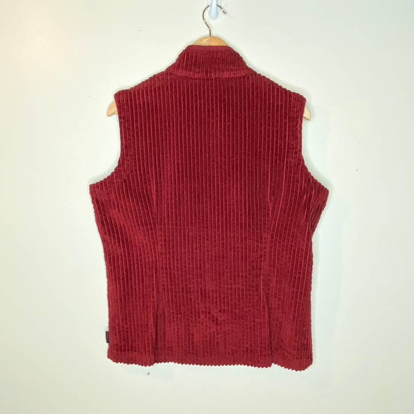 Woolrich Deep Ruby Wide Wale Cotton Corduroy Zip Up Vest Size Large - Picture 7 of 11